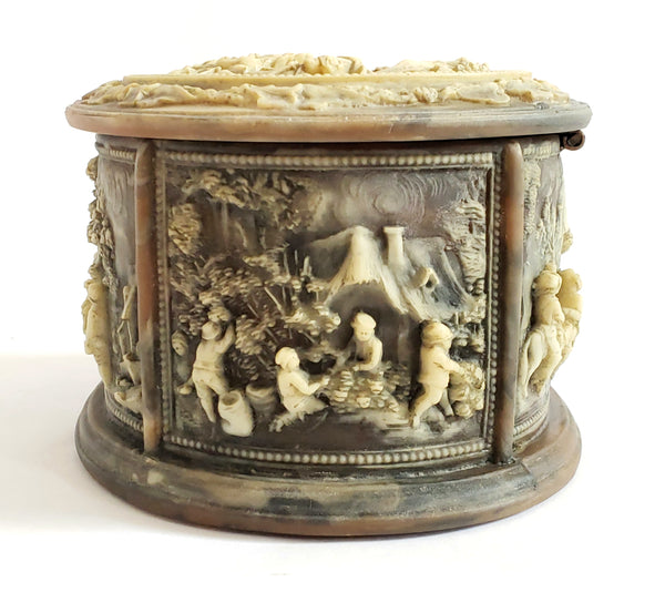 Incolay Stone Jewelry Trinket Box "La Vie Village" No. 1-5017