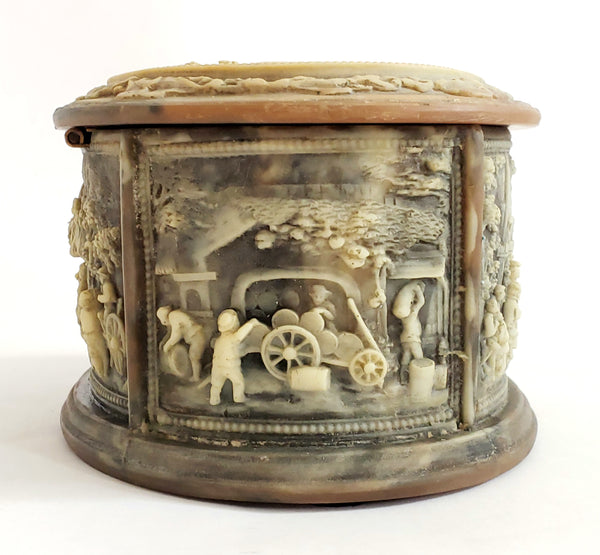 Incolay Stone Jewelry Trinket Box "La Vie Village" No. 1-5017