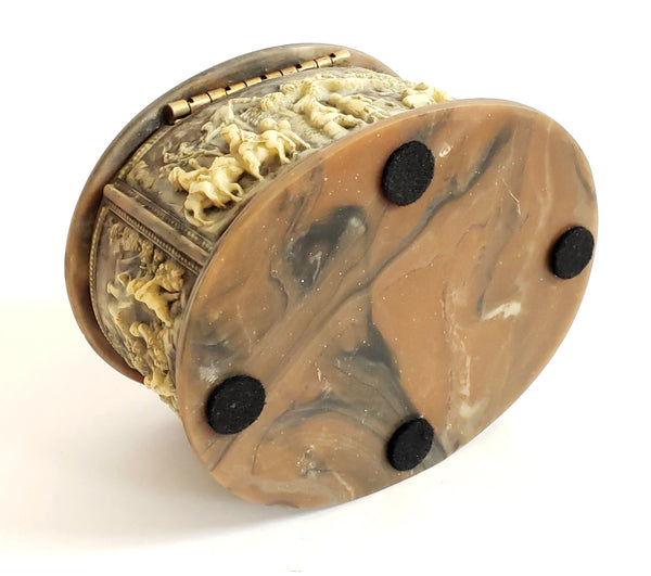 Incolay Stone Jewelry Trinket Box "La Vie Village" No. 1-5017