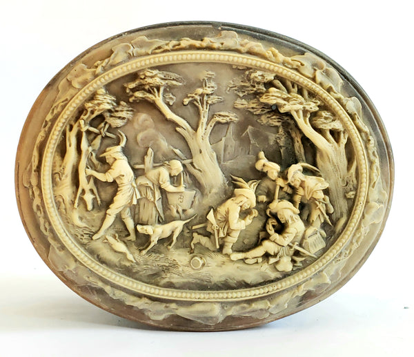 Incolay Stone Jewelry Trinket Box "La Vie Village" No. 1-5017