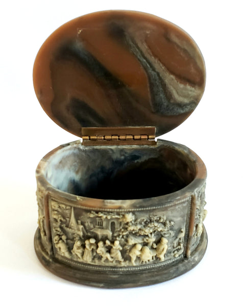 Incolay Stone Jewelry Trinket Box "La Vie Village" No. 1-5017