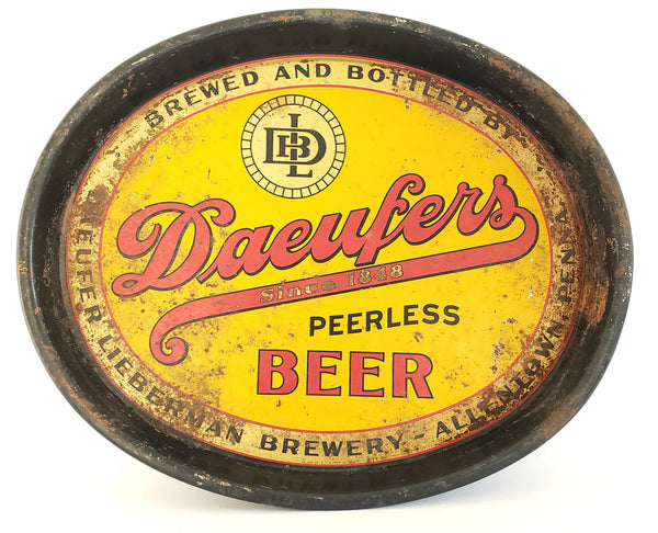 Vintage Beer Tray, Daeufer Lieberman Brewery, Daeufers Peerless 1930's