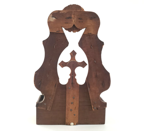 Wood Carved Tramp Art Wall Comb Box c. 1920 - 1940
