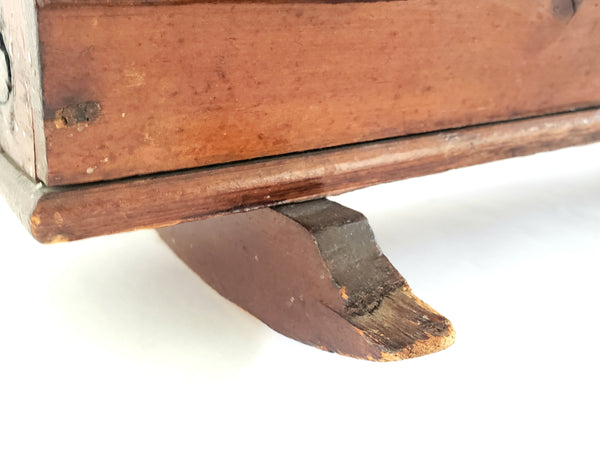 Antique Handcrafted Wooden Small Baby Doll Cradle w/ Bentwood Dome Hood