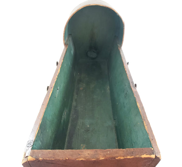 Antique Handcrafted Wooden Small Baby Doll Cradle w/ Bentwood Dome Hood