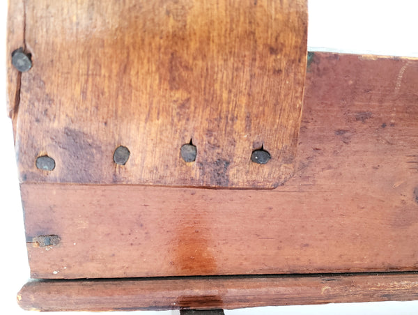Antique Handcrafted Wooden Small Baby Doll Cradle w/ Bentwood Dome Hood