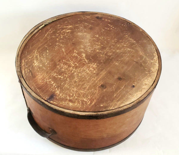 Antique Americana Bentwood Dry Grain Measure Bucket w/ Iron Side Handles c. Late 1800's