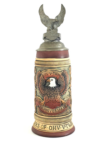 Harley-Davidson Limited Edition Lidded Stein 50th Anniversary of OHV-Twin Engines #1074/3000 c. 1986