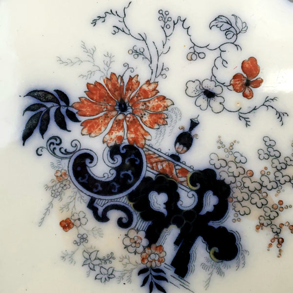 Antique Chinoiserie Dinner Plate, Corey Hill, by William Ridgway, Son & Co England, 1800's