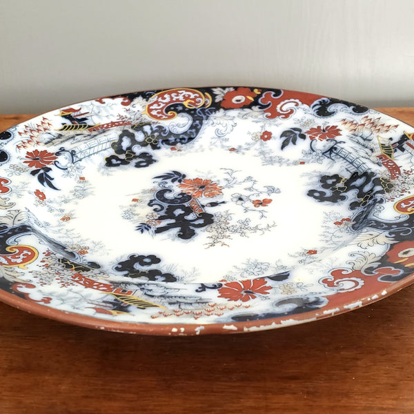 Antique Chinoiserie Dinner Plate, Corey Hill, by William Ridgway, Son & Co England, 1800's