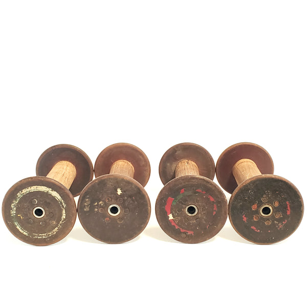 Antique Wooden Textile Spools - Collection of 4 - Crafting or Repurpose Projects