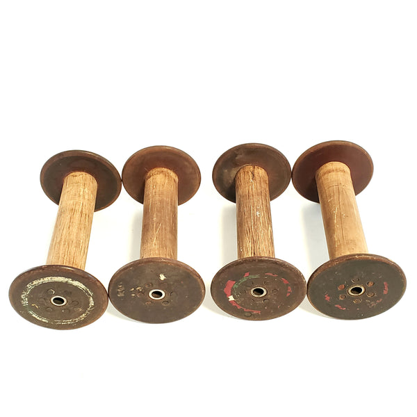 Antique Wooden Textile Spools - Collection of 4 - Crafting or Repurpose Projects
