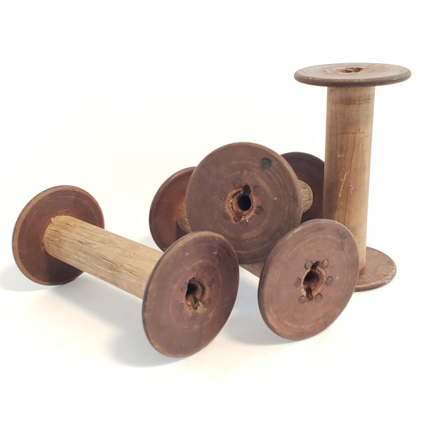 Antique Wooden Textile Spools - Collection of 4 - Crafting or Repurpose Projects