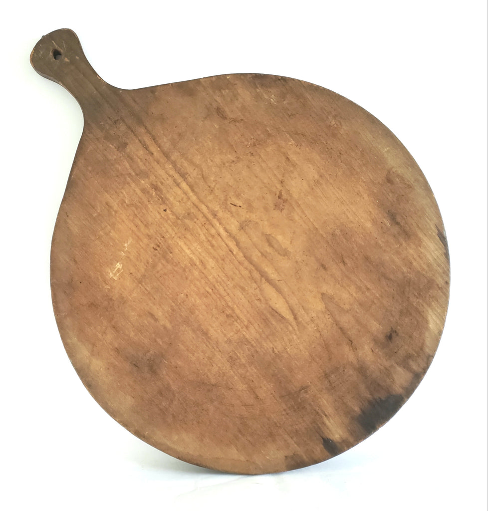 Large Round Antique Wooden Bread Board 