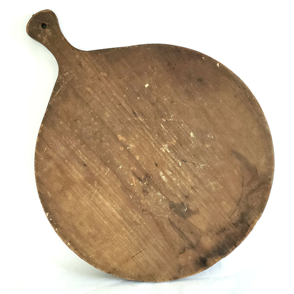 Large Round Antique Wooden Bread Board