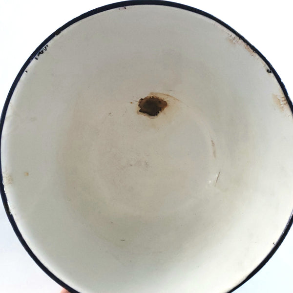 Antique Green and White Swirl Enamelware Mixing Bowl c. 1800-Early 1900