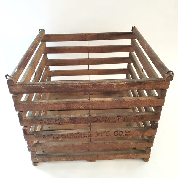 Antique Humpty Dumpty Farmhouse Wooden Egg Crate - No Lid c. 1894