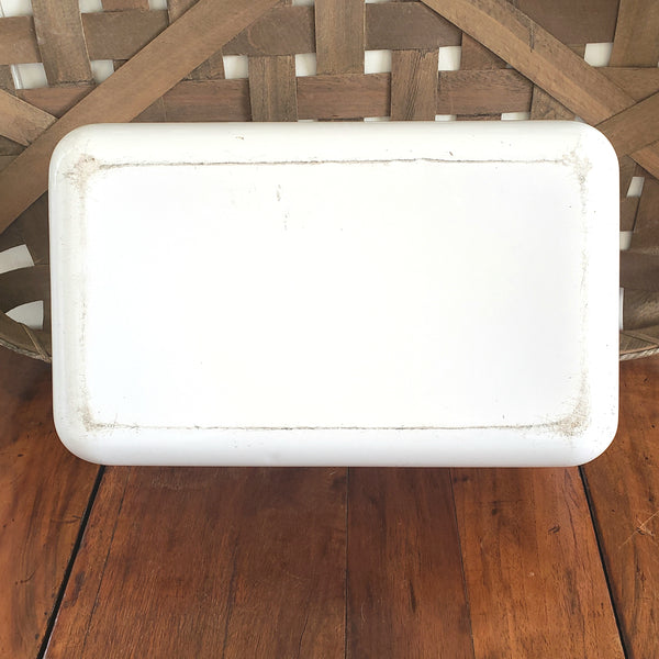 Vintage White Enamelware Medical Sterilizing Tray with Lid c. 1930's