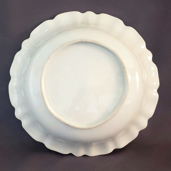 Antique Large 10 3/4 inch Serving Bowl w/ Roses and Iridescent Gloss Finish