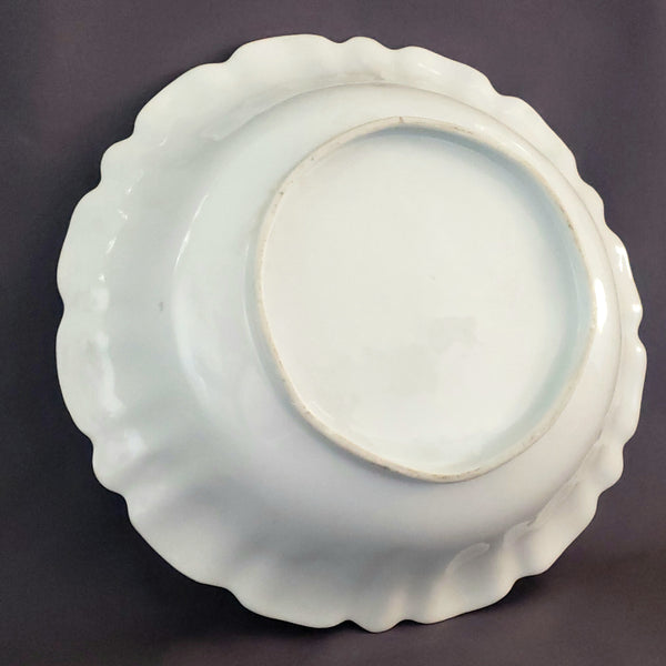 Antique Large 10 3/4 inch Serving Bowl w/ Roses and Iridescent Gloss Finish