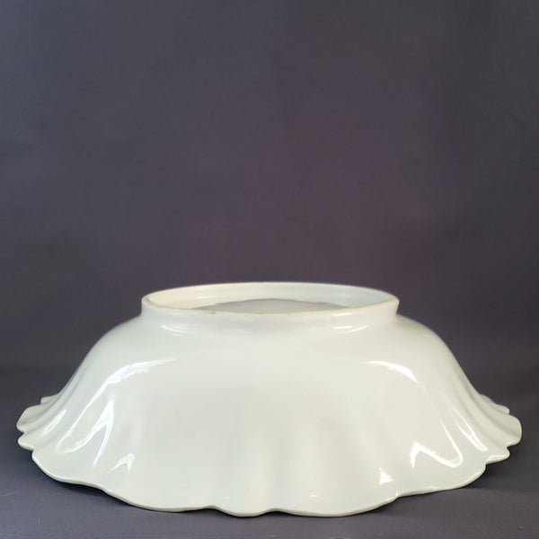 Antique Large 10 3/4 inch Serving Bowl w/ Roses and Iridescent Gloss Finish