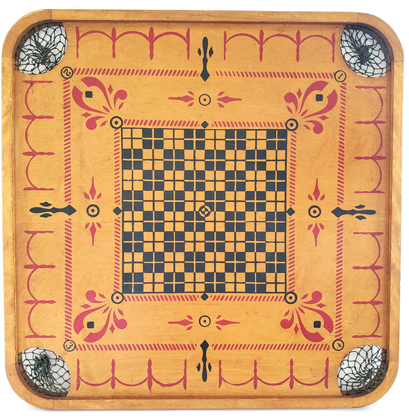 Antique Carrom Double Sided Game Board Archarena, Style E No. 1 c. Early 1900's