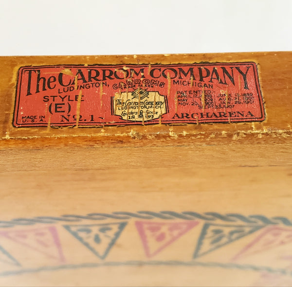 Antique Carrom Double Sided Game Board Archarena, Style E No. 1 c. Early 1900's
