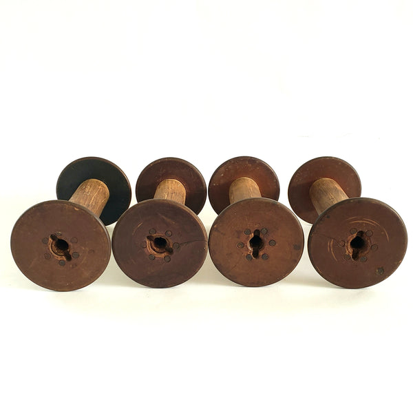 Antique Wooden Textile Spools - Collection of 4 - Crafting or Repurpose Projects
