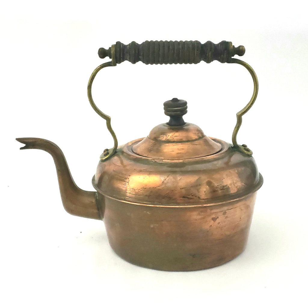 Large Very Old Antique Handled COPPER KETTLE (Marked J.H. JACKLIN)