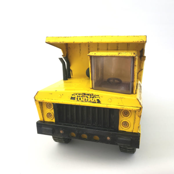 Mighty Tonka Dump Truck, No. 2900 Yellow Steel Body 14 Hole Tires c. 1965
