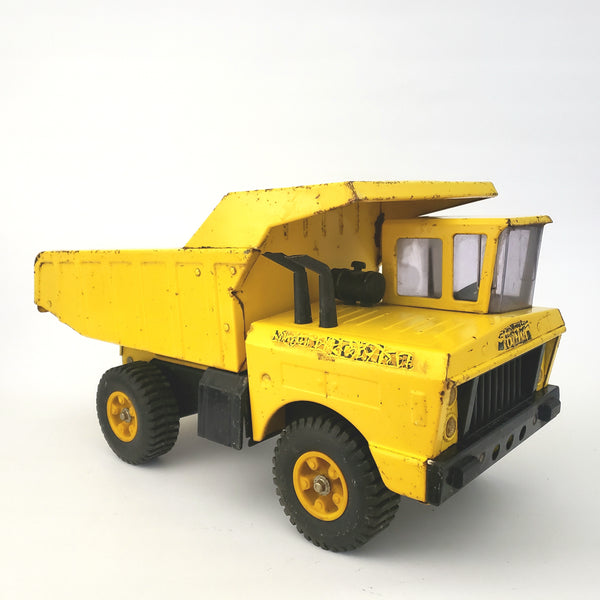 Mighty Tonka Dump Truck, No. 2900 Yellow Steel Body 14 Hole Tires c. 1965