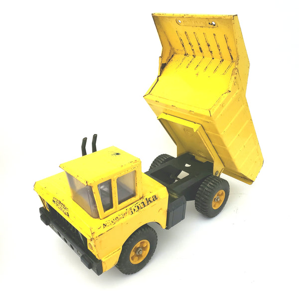 Mighty Tonka Dump Truck, No. 2900 Yellow Steel Body 14 Hole Tires c. 1965