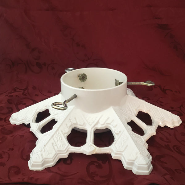 John Wright White Cast Iron Christmas Tree Stand Snowflake c. 1992 USA