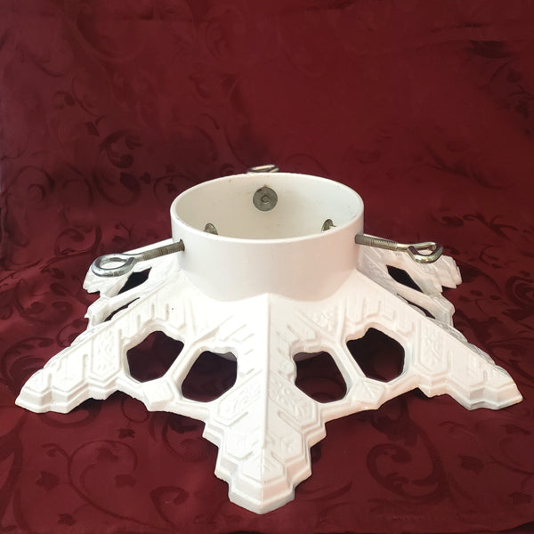 John Wright White Cast Iron Christmas Tree Stand Snowflake c. 1992 USA