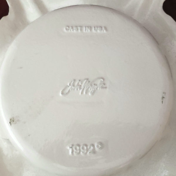 John Wright White Cast Iron Christmas Tree Stand Snowflake c. 1992 USA