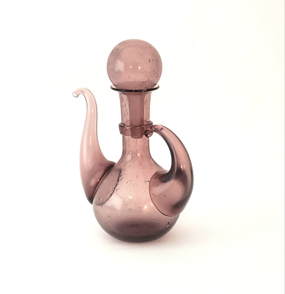 Hand Blown Genie Glass Decanter with Large Globe Stopper