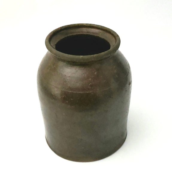 Antique Brown Glazed Stoneware Crock Jar  8 1/2" - No Lid