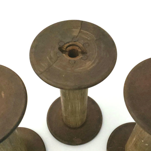 Antique Wooden Textile Spools - Collection of 3 - Crafting or Repurpose Projects