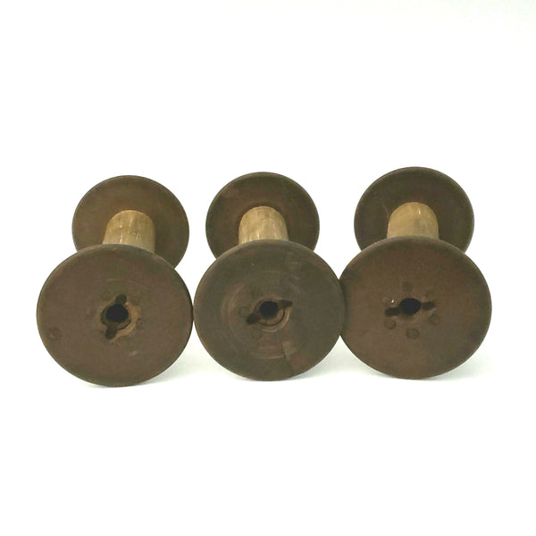 Antique Wooden Textile Spools - Collection of 3 - Crafting or Repurpose Projects