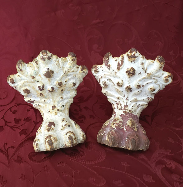 Antique Cast Iron Lion Claw Foot Bath Tub Legs, 7 1/4" Set of 2, Architectural Salvage