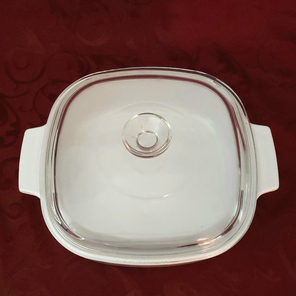 Corning Ware Square Casserole Dish 2 Quart "Rosemarie" Tulips Bakeware with Pyrex Glass Lid