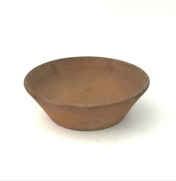 Antique Pennsylvania Redware Pottery Bowl, Simple Unglazed Rustic Farmhouse