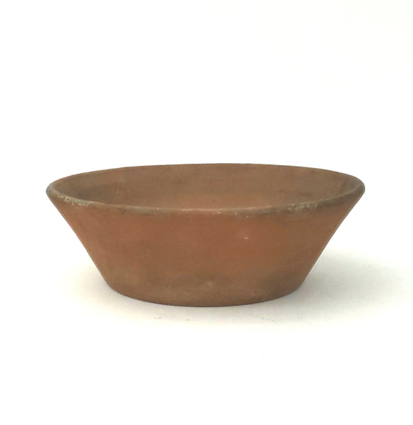 Antique Pennsylvania Redware Pottery Bowl, Simple Unglazed Rustic Farmhouse