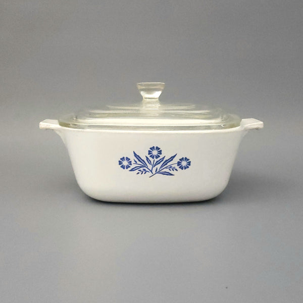 CorningWare 1.5 QT Square Casserole Dish with Lid BLUE CORNFLOWER