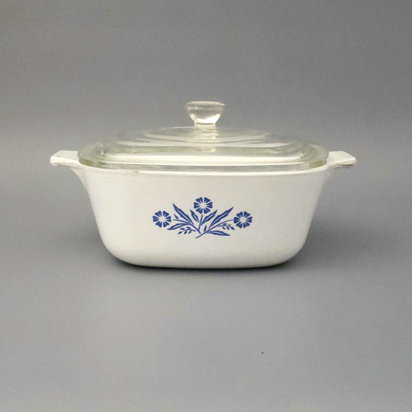 Corning Ware 1.5 QT Square Casserole Dish with Lid BLUE CORNFLOWER