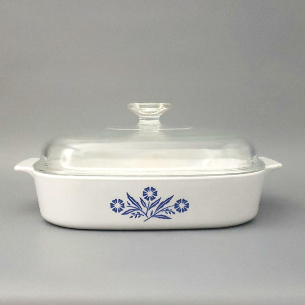 Corning Ware Large 10"  Casserole Dish with Pyrex Lid BLUE CORNFLOWER 