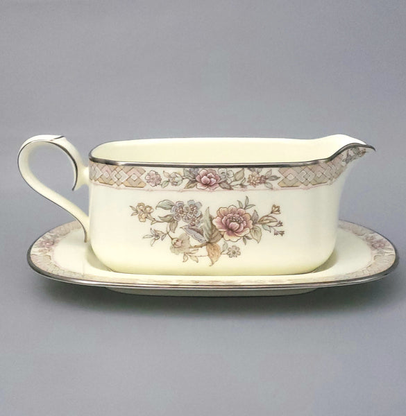 Noritake Gravy Boat with Underplate "Imperial Garden" Pattern 9720