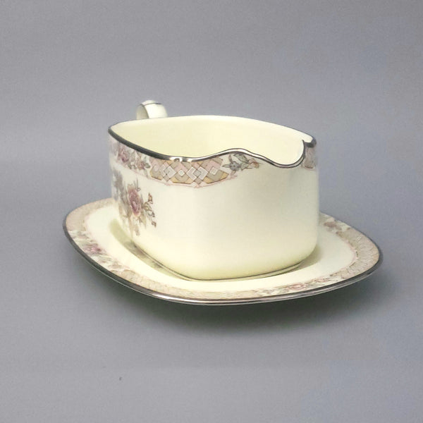 Noritake Gravy Boat with Underplate "Imperial Garden" Pattern 9720