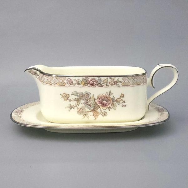 Noritake Gravy Boat with Underplate "Imperial Garden" Pattern 9720