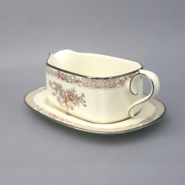 Noritake Gravy Boat with Underplate "Imperial Garden" Pattern 9720